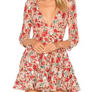 Lovers + friends revolve vira floral skater dress size small